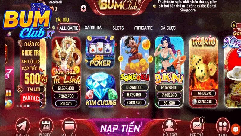 Hình ảnh giao diện Bumclub
